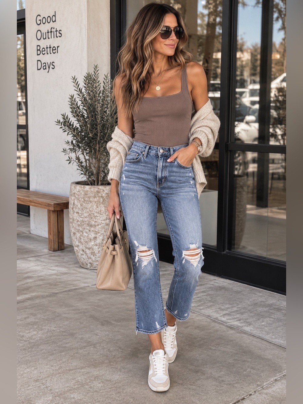 JUST BLACK DENIM Cropped Distressed Straight Leg Jeans | Size 25